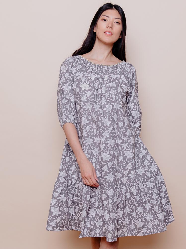 Marnie Dress - Grey Floral - Image 1