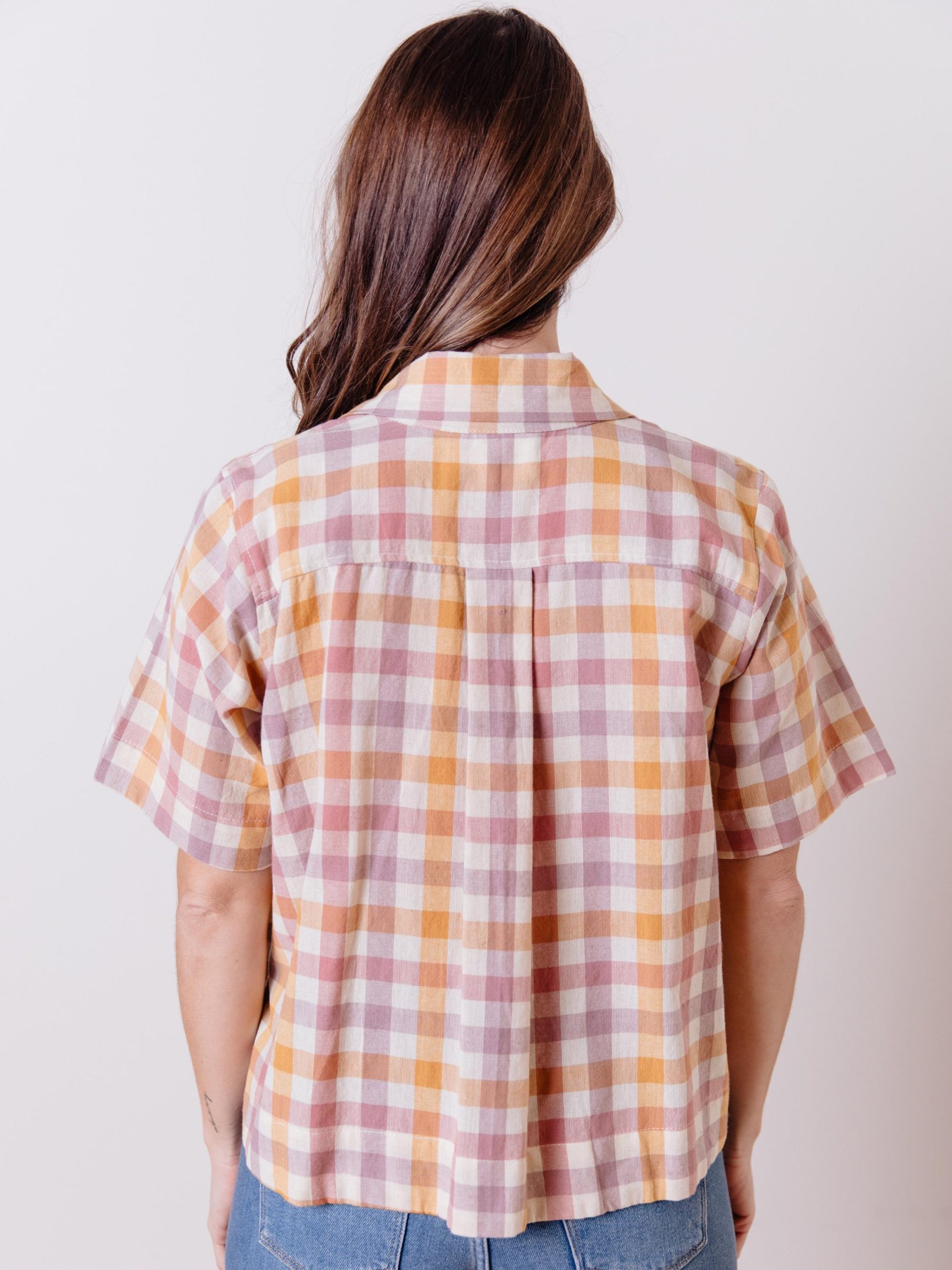 Dina Top - Blush Plaid - Image 3