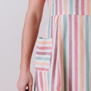 Vintage Panel Dress - Ice Cream Stripe - Image 3