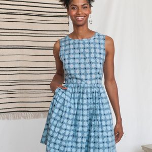 Tic Tac Toe Dress - Blue Quilt - Image 3