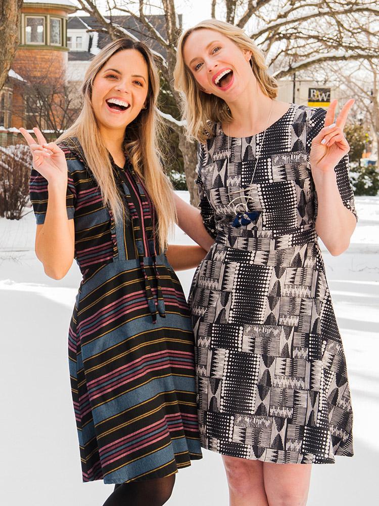 Cezanne Dress - Black Geo - Image 4