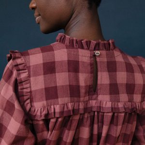 Soleil Long Sleeve Dress - Plum Gingham - 图片 4