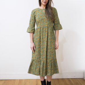 Rachelle Midi Dress - Green Floral - 图片 3
