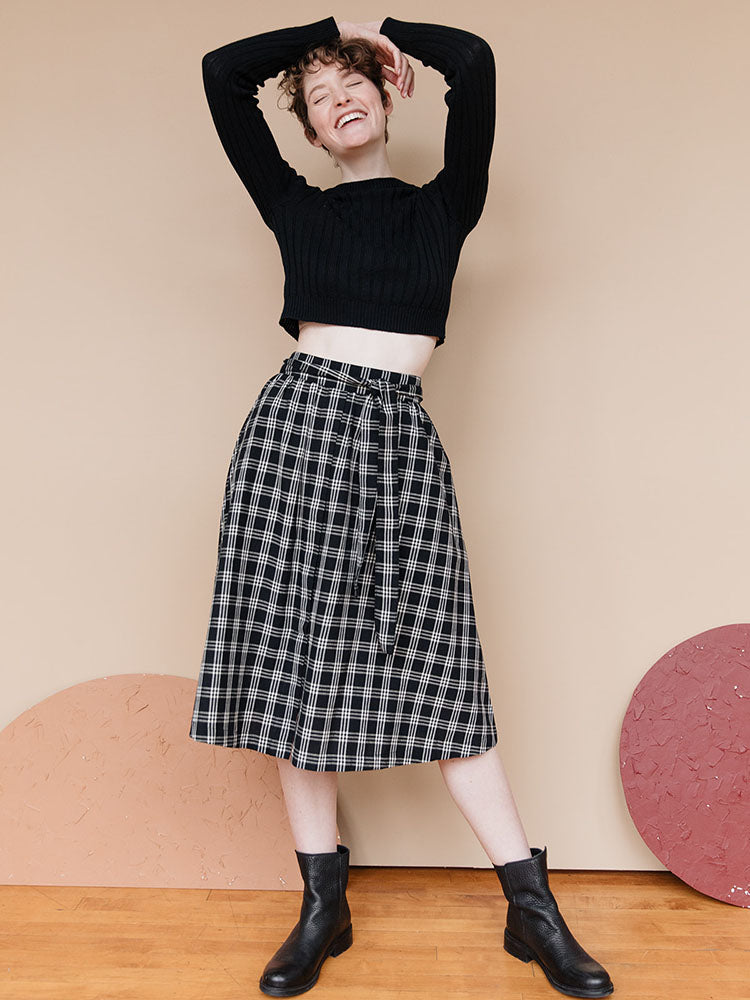 Laci Skirt - Black Plaid - Image 1