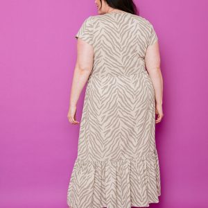 Randi Plus Size Midi Dress - Savanna Stripe - 图片 2