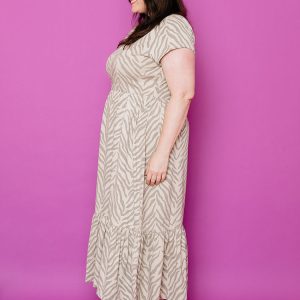 Randi Plus Size Midi Dress - Savanna Stripe - 图片 5