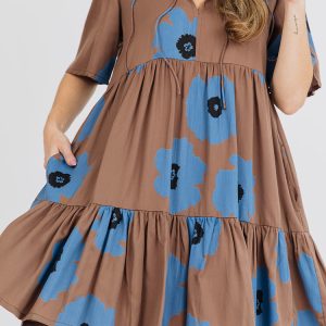 Adelaide Tiered Mini Dress - Dark Oak - Image 2