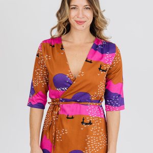 Aditi Wrap Dress - Sunset Spice Plum - Image 1