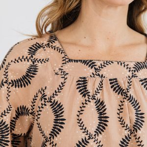 Alexis Long Sleeve Mini Dress - Vine Twist Sand - Image 2