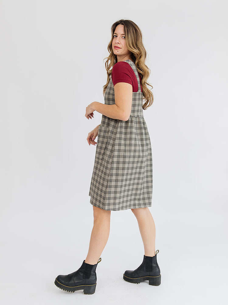 Billie Jumper Dress - Cement Plaid - Image 1