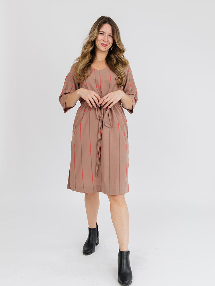 Lori Dress - Cocoa Stripe - Image 3