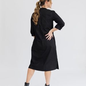 Ranji Midi Dress - Black Denim - 图片 3