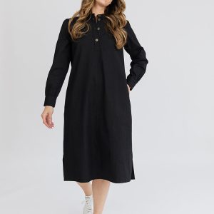 Ranji Midi Dress - Black Denim - 图片 4