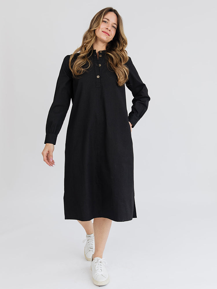 Ranji Midi Dress - Black Denim - 图片 4