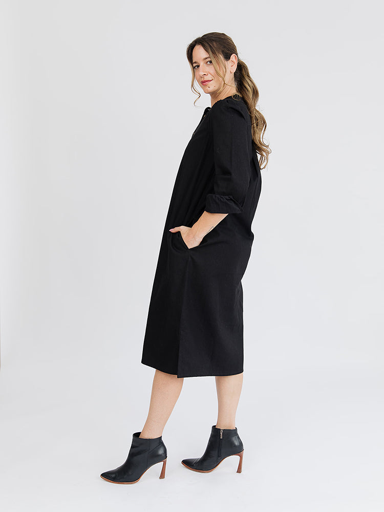 Ranji Midi Dress - Black Denim - 图片 5