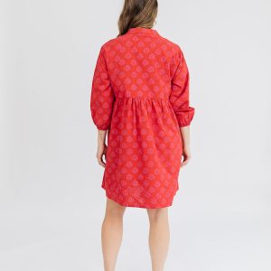 Sohla Mini Dress - Floral Stamp Red - Image 4