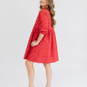 Sohla Mini Dress - Floral Stamp Red - Image 3