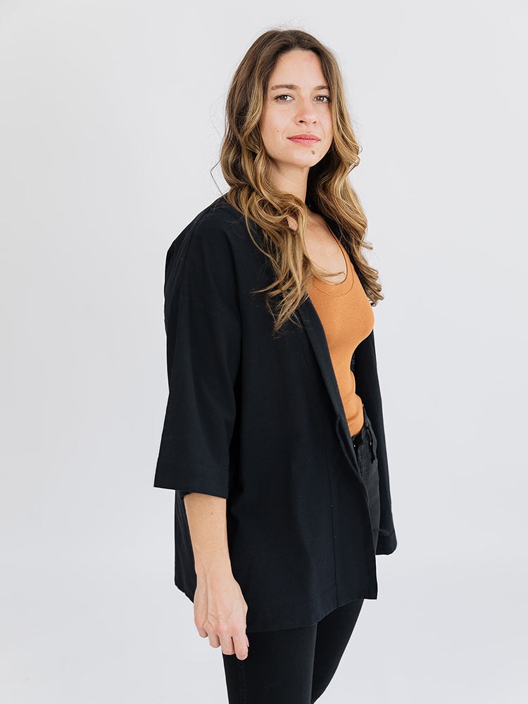 Tie Front Jacket - Black - Image 2