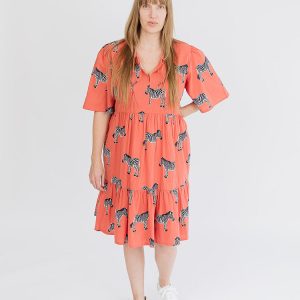 Adelaide Tiered Mini Dress - Zebra Bright Berry - Image 2