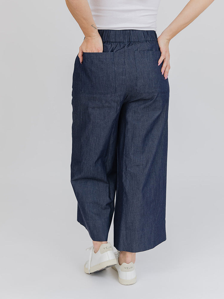 Cropped Rosie Pant - Blue Denim - 图片 3