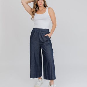 Cropped Rosie Pant - Blue Denim - 图片 2
