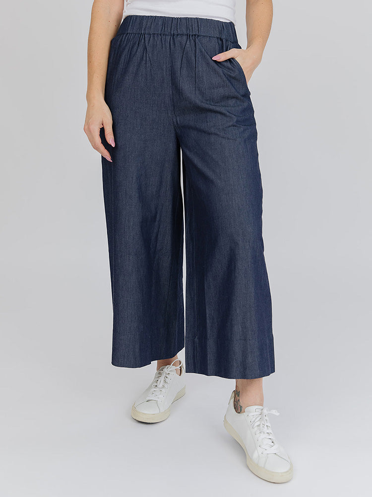 Cropped Rosie Pant - Blue Denim - 图片 1