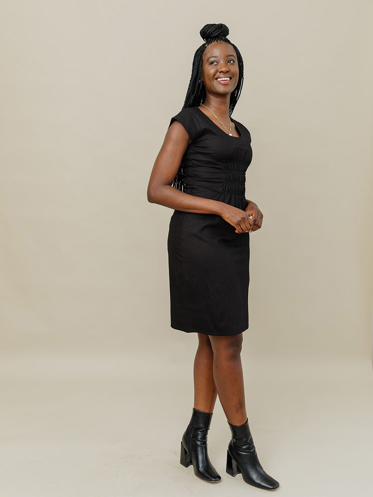 Artsy Traveler Dress - Black Denim - Image 6