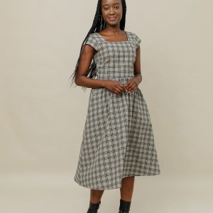Rupi Midi Dress - Cement Plaid - Image 1