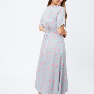 Artsy Traveler Short Sleeve Midi Dress - Botanical Slate - Image 5