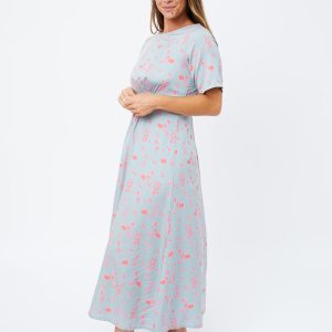 Artsy Traveler Short Sleeve Midi Dress - Botanical Slate - Image 6