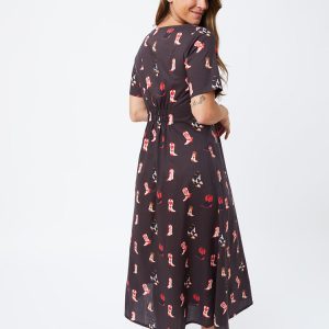 Artsy Traveler Short Sleeve Midi Dress - Two Step Dusk - Image 3