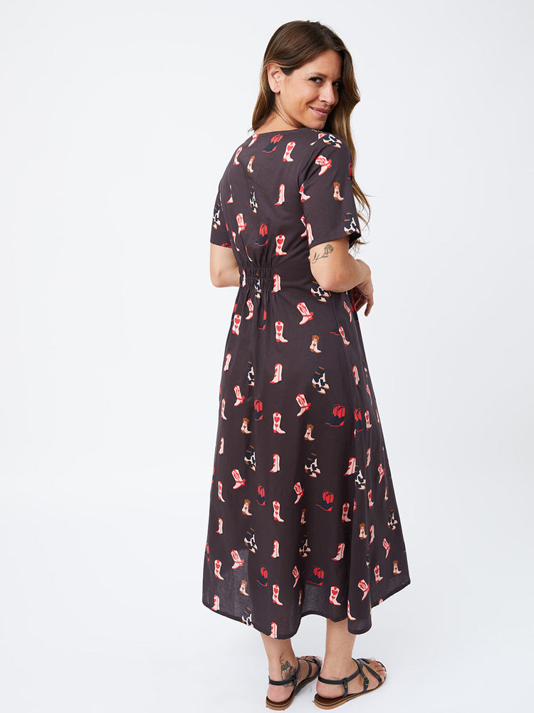 Artsy Traveler Short Sleeve Midi Dress - Two Step Dusk - Image 3