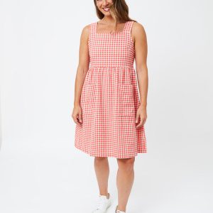 Billie Jumper Dress - Cherry Gingham - Image 3