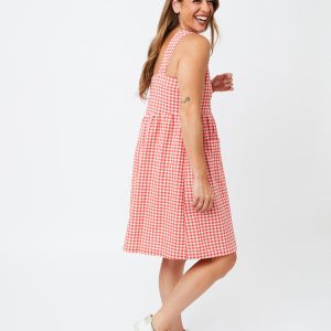 Billie Jumper Dress - Cherry Gingham - Image 5