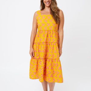 Willa Tiered Dress - Floral Trio Marmalade - Image 6
