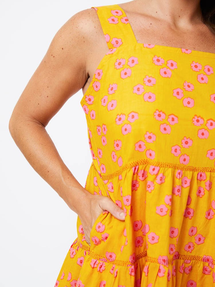 Willa Tiered Dress - Floral Trio Marmalade - Image 4