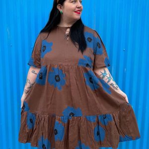 Adelaide Tiered Plus Size Mini Dress - Dark Oak - Image 8