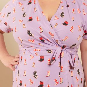Katie Plus Size Wrap Dress - Two Step Lavender - Image 5
