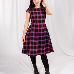 Devonshire Dress - Ultra Violet Plaid - 图片 3