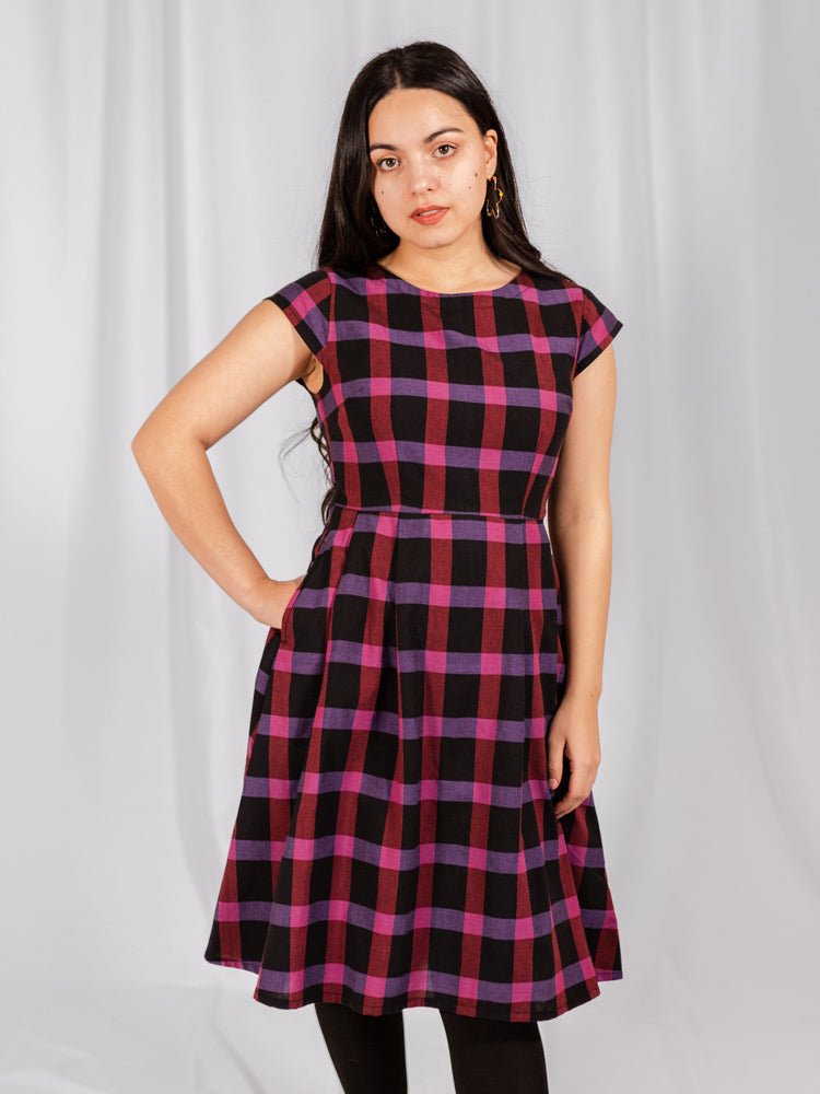 Devonshire Dress - Ultra Violet Plaid - 图片 7