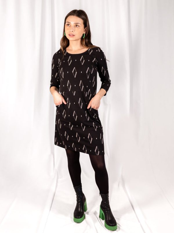 Sweet Seams Dress - Diamond Vine Black