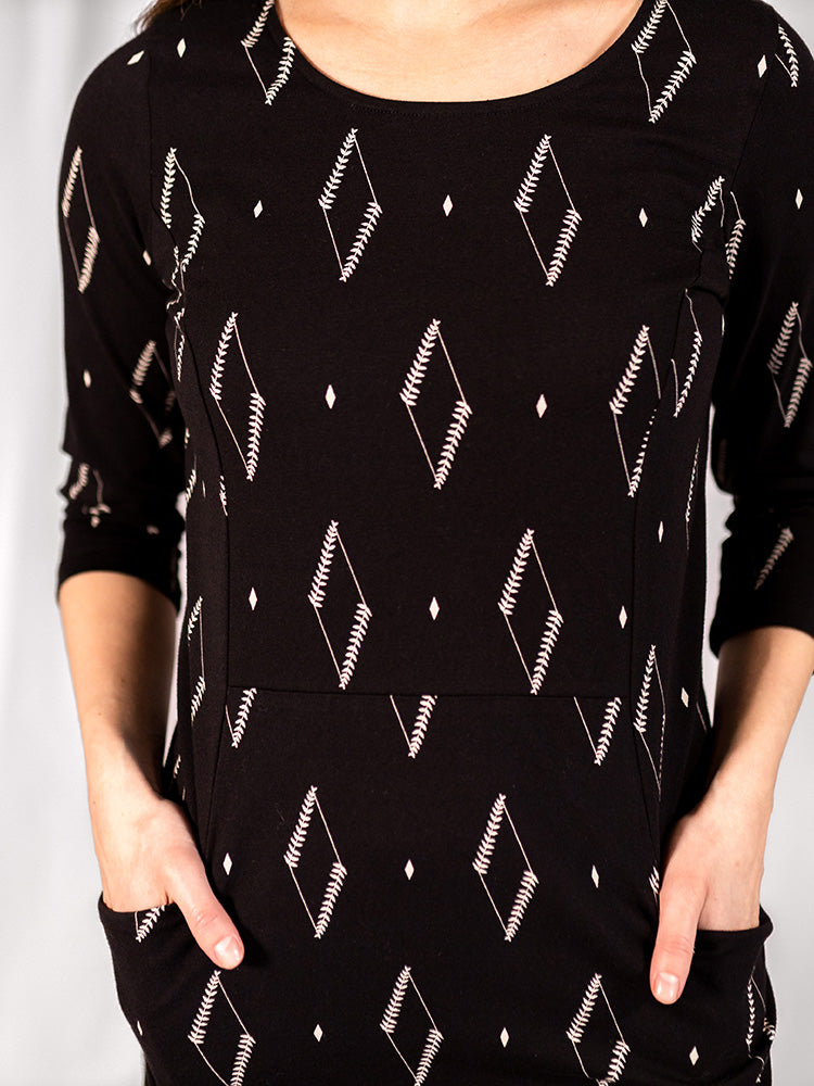 Sweet Seams Dress - Diamond Vine Black - Image 2