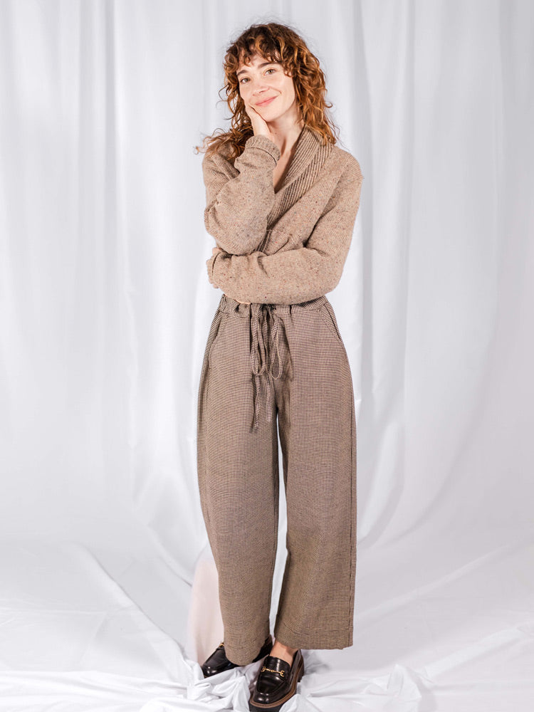 Emmy Drawstring Pant - Houndstooth - 图片 1