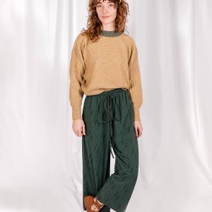 Fae Drawstring Pant - Diamond Vine Dark Sage - 图片 4