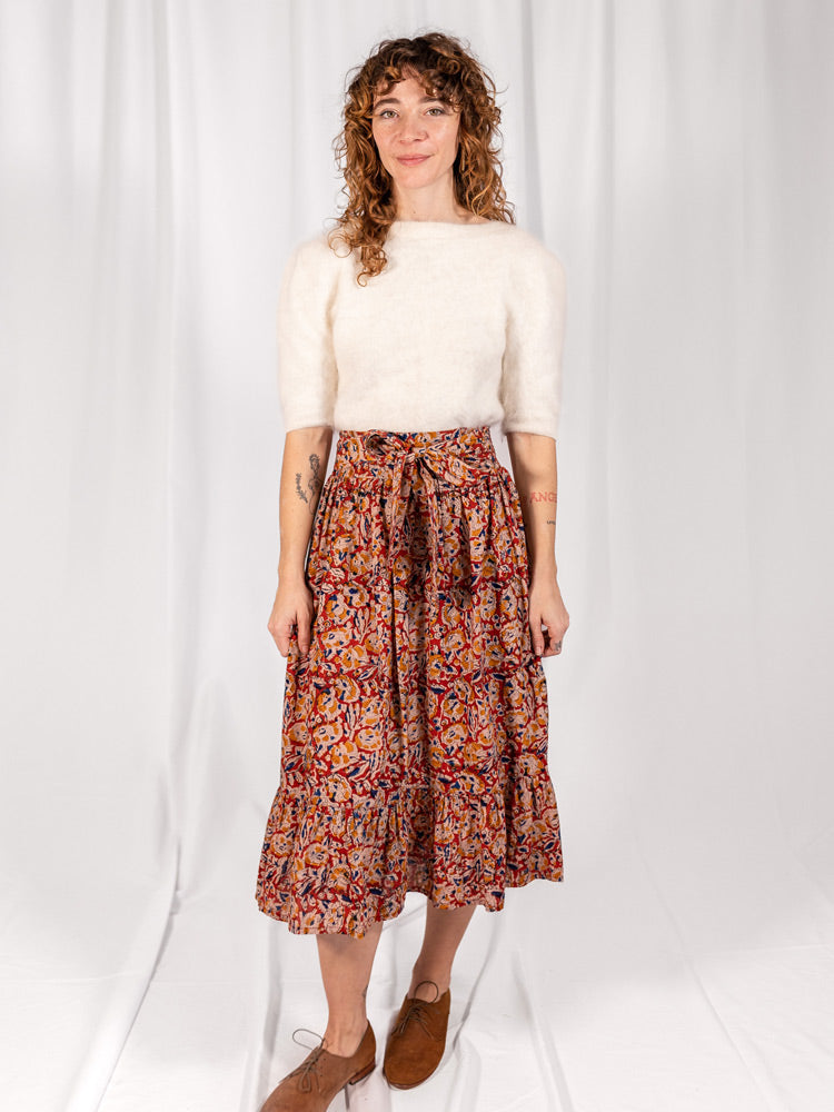 Nahla Midi Skirt - Ruby Floral - Image 3
