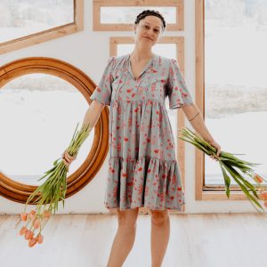 Adelaide Tiered Mini Dress - Botanical Slate - Image 2