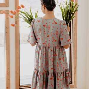 Adelaide Tiered Mini Dress - Botanical Slate - Image 3