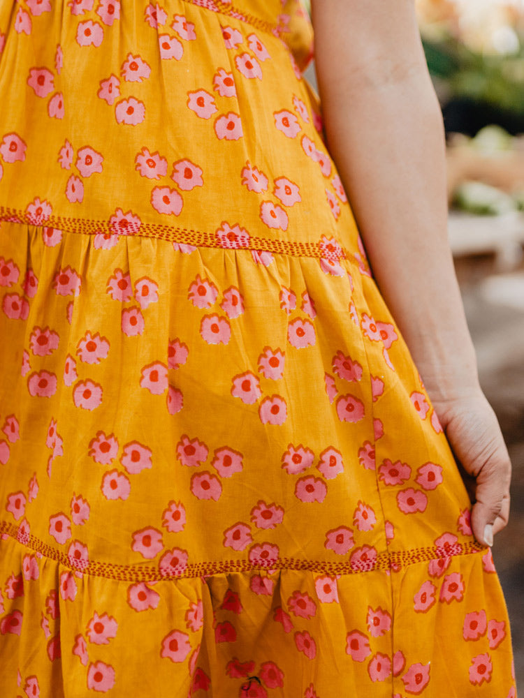 Willa Tiered Dress - Floral Trio Marmalade - Image 2