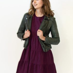 Bellini Long Sleeve Dress - Diamond Vine Dark Purple - Image 10