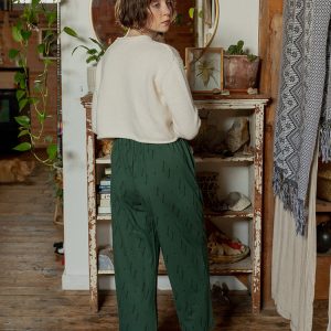 Fae Drawstring Pant - Diamond Vine Dark Sage - 图片 2